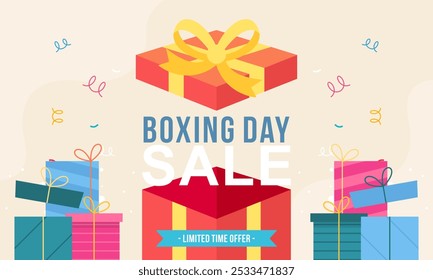Flat Design Boxing Day Big Sale Banner Hintergrund