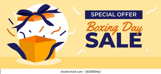 Flat design boxing day sale banner