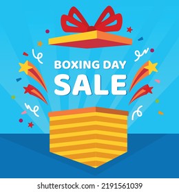 Flat design boxing day sale template Vector