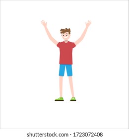 Flat design boy character, vector illustration