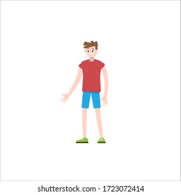 Flat design boy character, vector illustration
