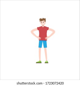 Flat design boy character, vector illustration