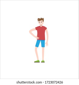 Flat design boy character, vector illustration