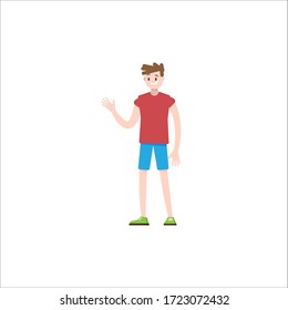 Flat design boy character, vector illustration
