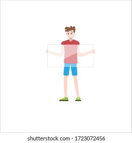 Flat design boy character, vector illustration