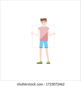 Flat design boy character, vector illustration