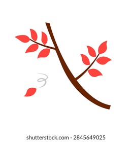 flat design of brach with dry leaf