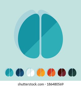 Flat design: brain