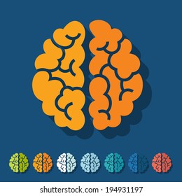 Flat design: brain