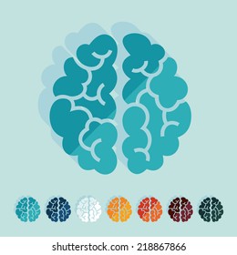 Flat design: brain