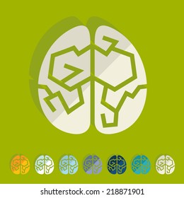 Flat design: brain