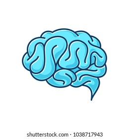 Flat design brain icon.