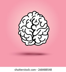 Flat design: brain icon on pink background