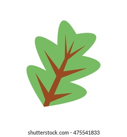 flat design branch with leaves icon vector illustration