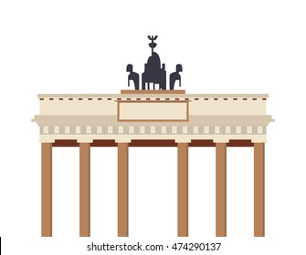 flat design brandenburg gate icon vector illustration