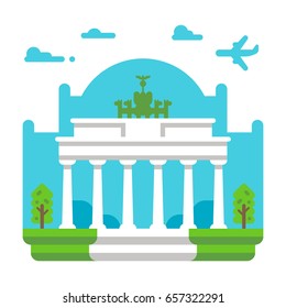Flat design Brandenburg gate illustration vector