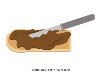 flat design bread slice with spread icon vector illustration