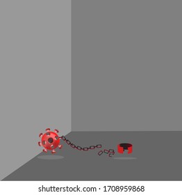 Flat design for break the chain spreading corona virus.  