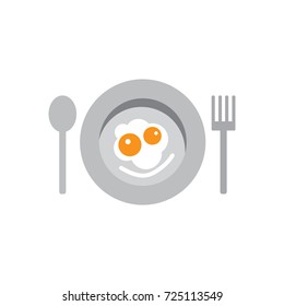 Flat design breakfast omelet. Vector illustration.