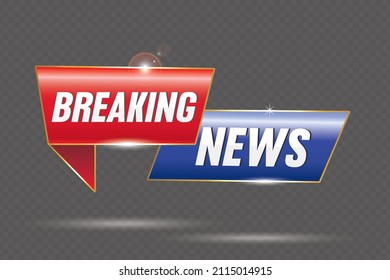 Flat Design Schlagzeilen isoliert Vektorsymbol. Zeichen der wichtigsten Nachrichten auf weißem Hintergrund. Breaking News Schlagzeile minimalistisches Logo oder Design Element. Kann für Website oder für Druck verwendet werden. 