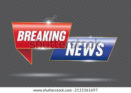 Flat Design breaking news Isolated vector icon. Sign of main news on white background. Breaking news headline minimalistic logo or design element. Can be used for website or for print. 