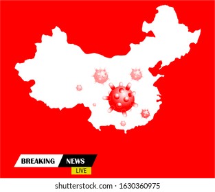 Flat design for breaking news live coronavirus 
