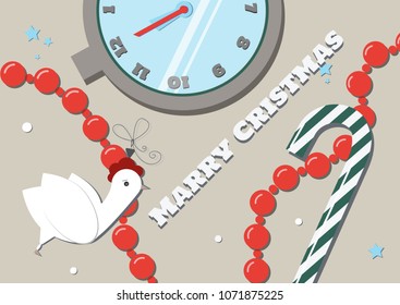 flat design. bright christmas card.