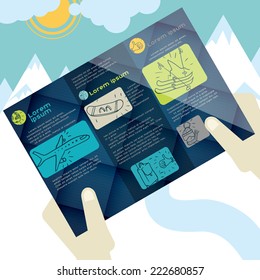 Flat Design, Brochure Template. Vector Illustration. Eps 10