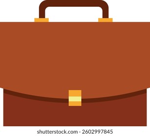 Flat Design Brown Briefcase Icon