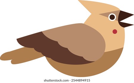 Design Plano Brown Cardeal Bird Illustration
