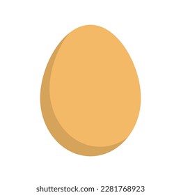 Flat design brown egg icon. Vector.