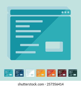 Flat design. browser window