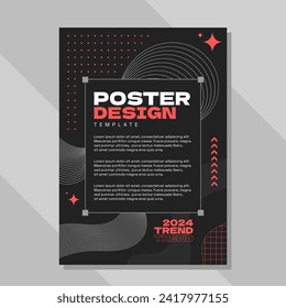 Flat design brutalism poster template