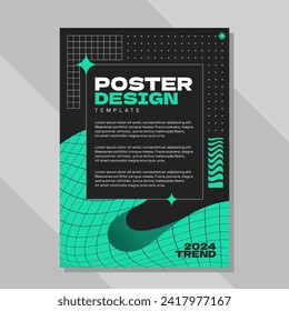 Flat design brutalism poster template