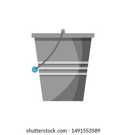 Flat design bucket isolated on white background. Vector illustration.