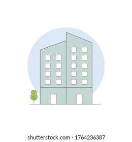 Flat design building city vector illustration