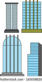 Flat design Building set no. 1 for you city based illustration project with minimalism style