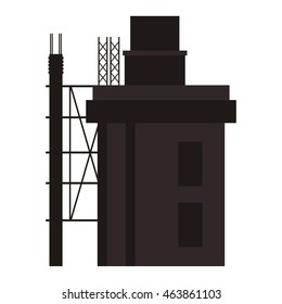 flat design building under construction icon vector illustration