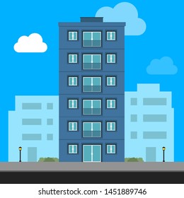 Flat design building vector set, consist of modern apartment