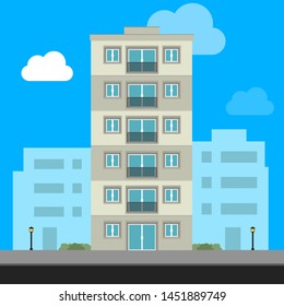 Flat design building vector set, consist of modern apartment