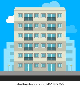 Flat design building vector set, consist of modern apartment