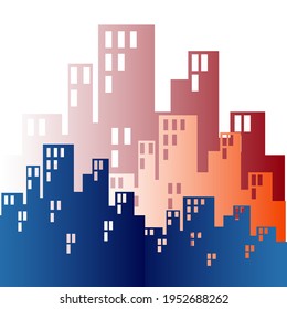 flat design of buildings or tall buildings illustration of city density