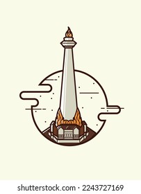 A flat design of bulding of Mandala Monument 