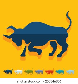 Flat design. bull