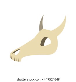 flat design bull or cow skull icon vector illustration