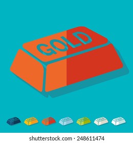 Flat design: bullion gold