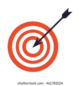 flat design bullseye with arrow icon vector illustration