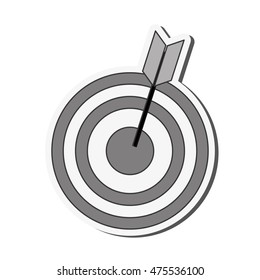 flat design bullseye with arrow icon vector illustration