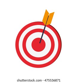 flat design bullseye with arrow icon vector illustration
