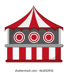 flat design bullseye tent in carnival icon vector illustration